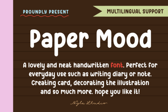 Paper Mood Font: Handwritten Elegance for Crafters